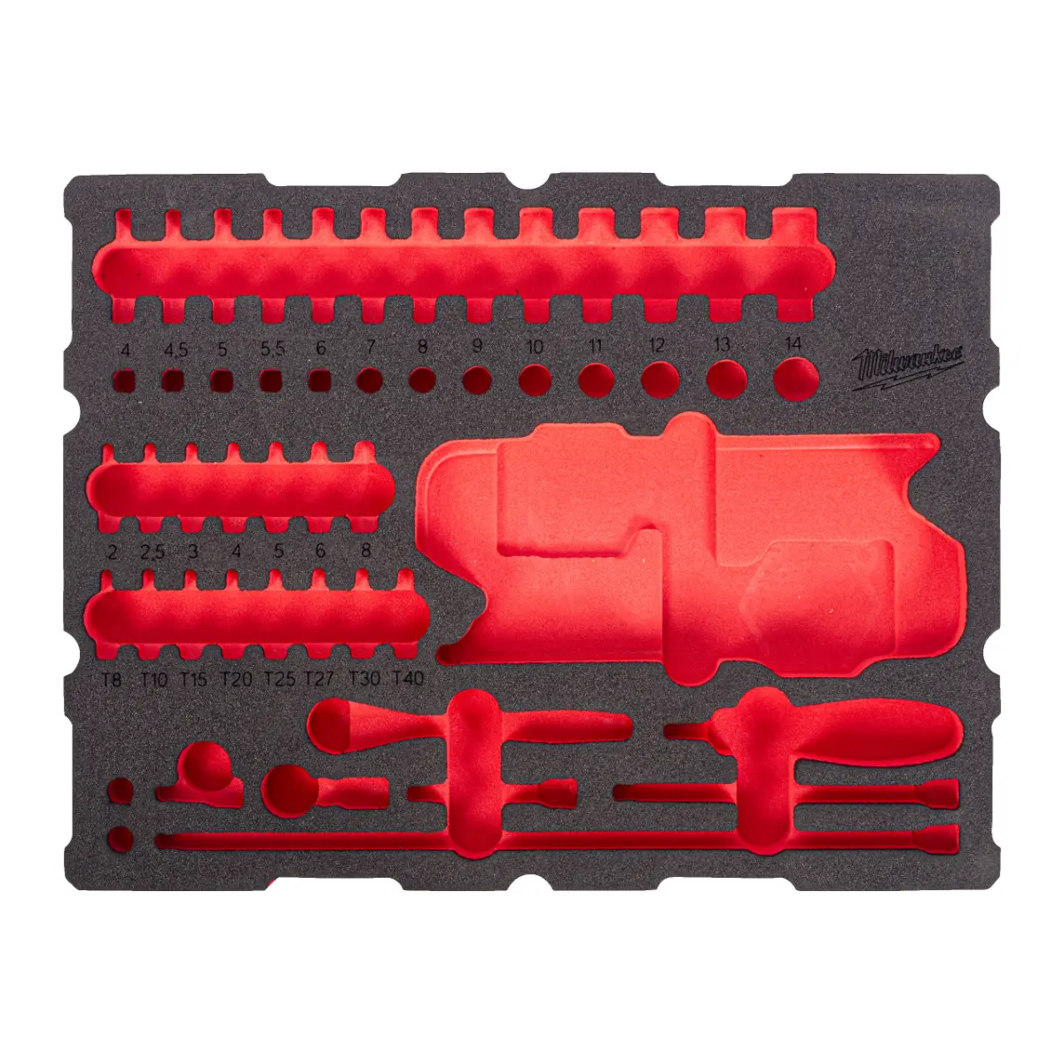 Milwaukee Ersatz-Einlage für 1/2" Ratschen- u. Bit-Steckschlüsseleinsätze PACKOUT Einlage