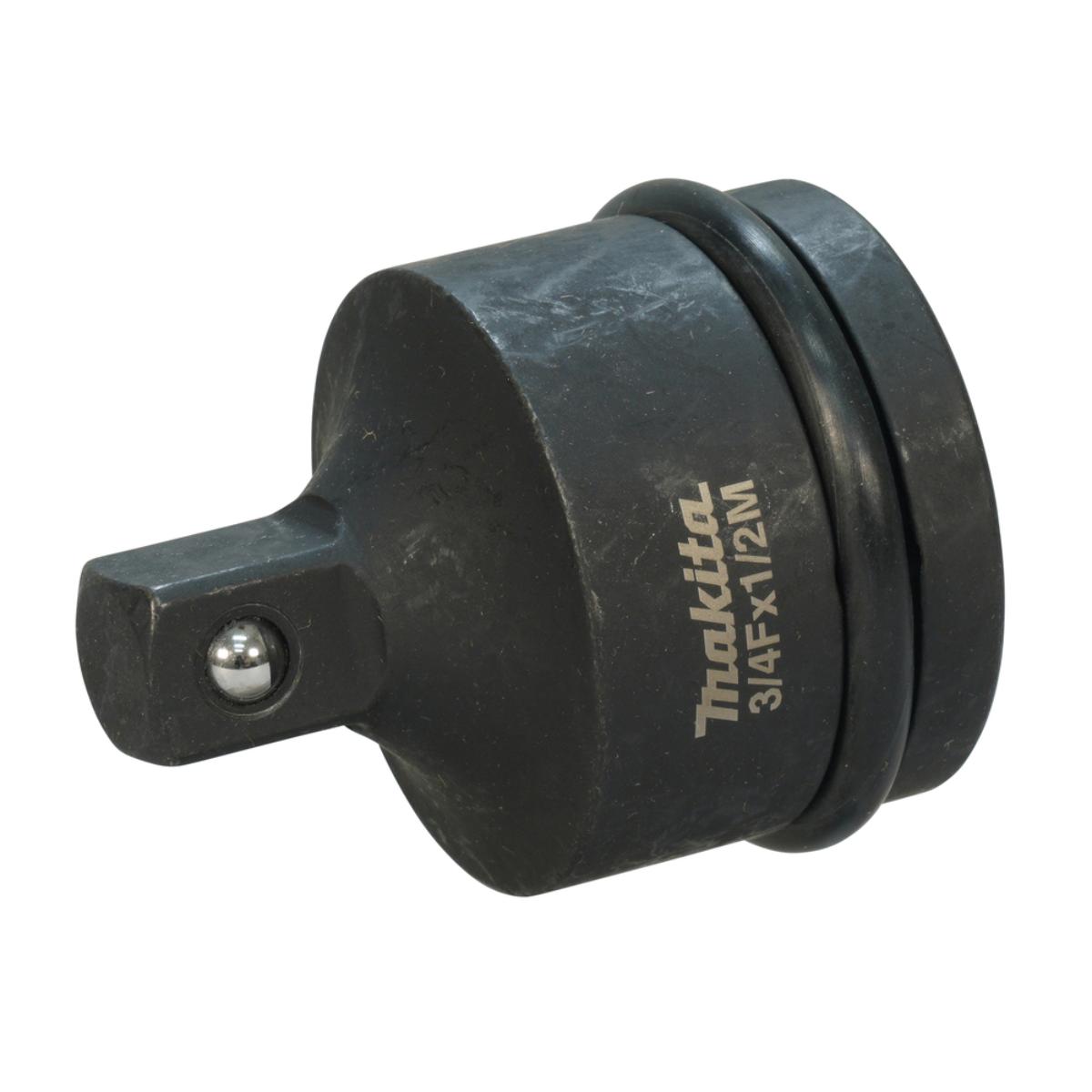 Makita Adapter 3/4 Zoll -4KT auf 1/2 Zoll -4KT Cr-Mo 3/4 Zoll Vierkant auf 1/2 Zoll Vierkant Länge 57 mm inkl. Stift und O-Ring