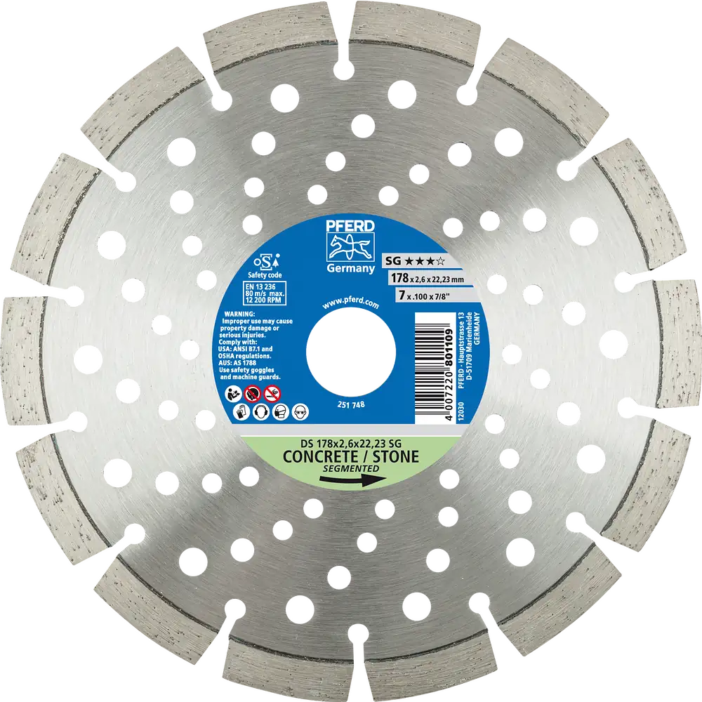 PFERD TOOLS Diamant-Trennscheibe DS 150x2,2x22,23 mm SG für schnelles Trennen von Stein und Beton