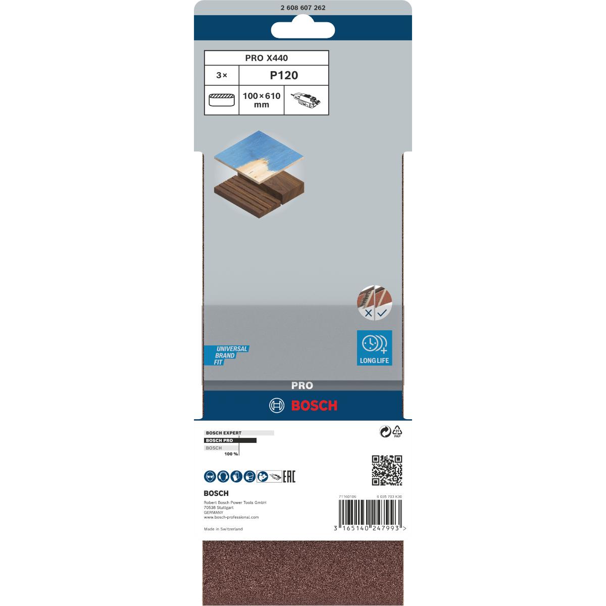 Bosch PRO Schleifband-Set X440 Best for Wood and Paint, 3-teilig