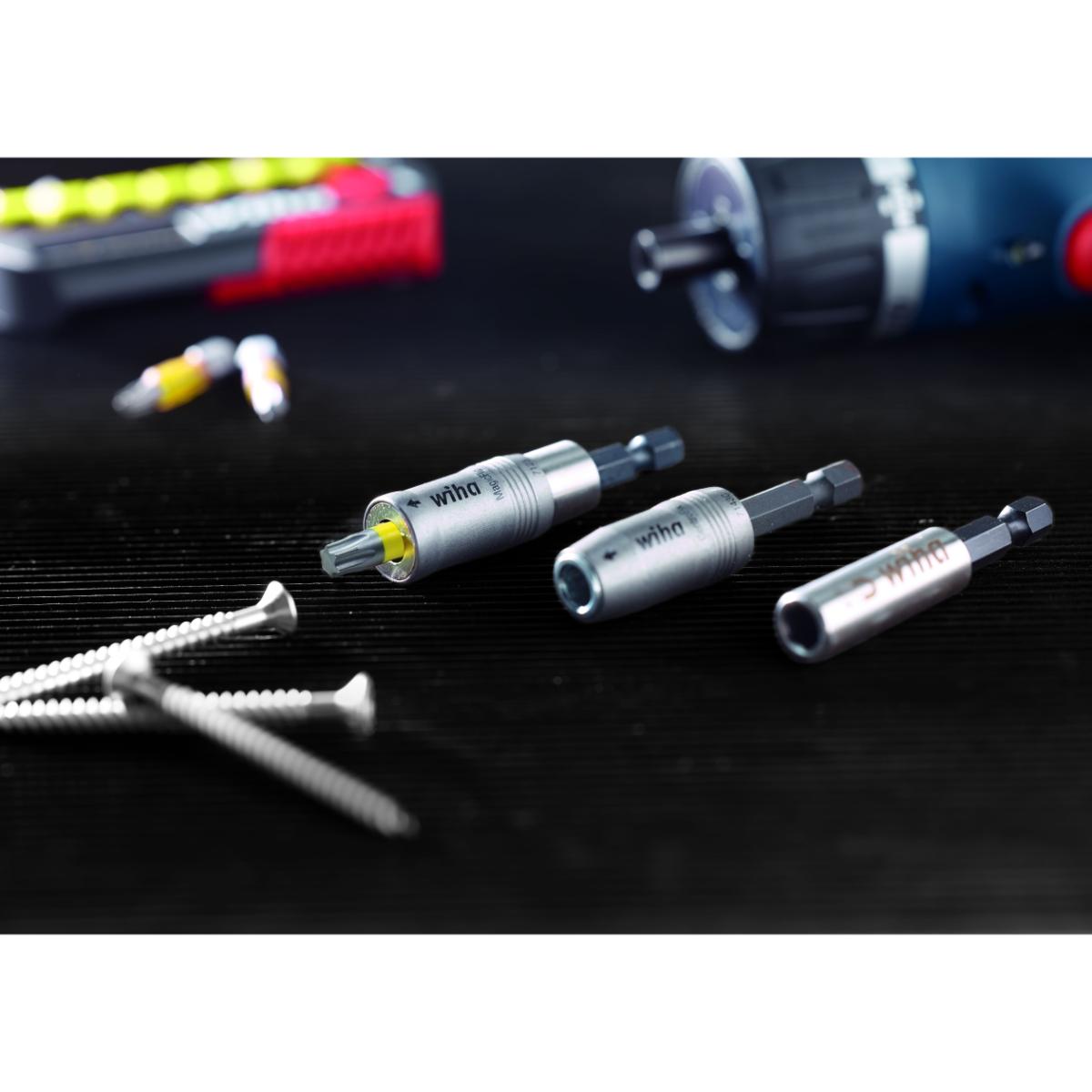 Wiha Bithalter MagicFlip Force magnetisch mit Ringmagnet, 1/4 zoll in Box Starke Haltekraft und einhändige Bedienbarkeit.