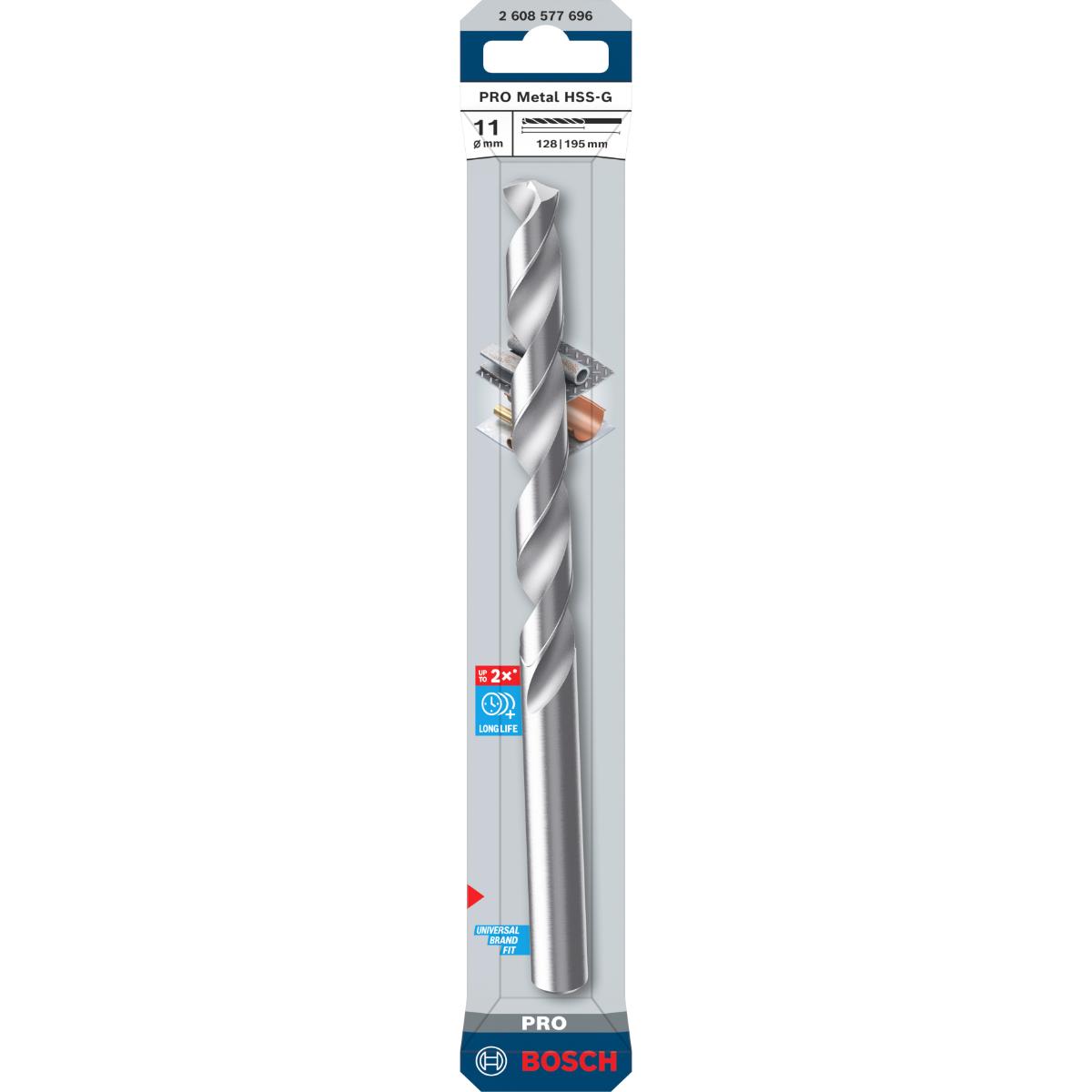 Bosch PRO Metal HSS-G Spiralbohrer, 11 x 128 x 195 mm