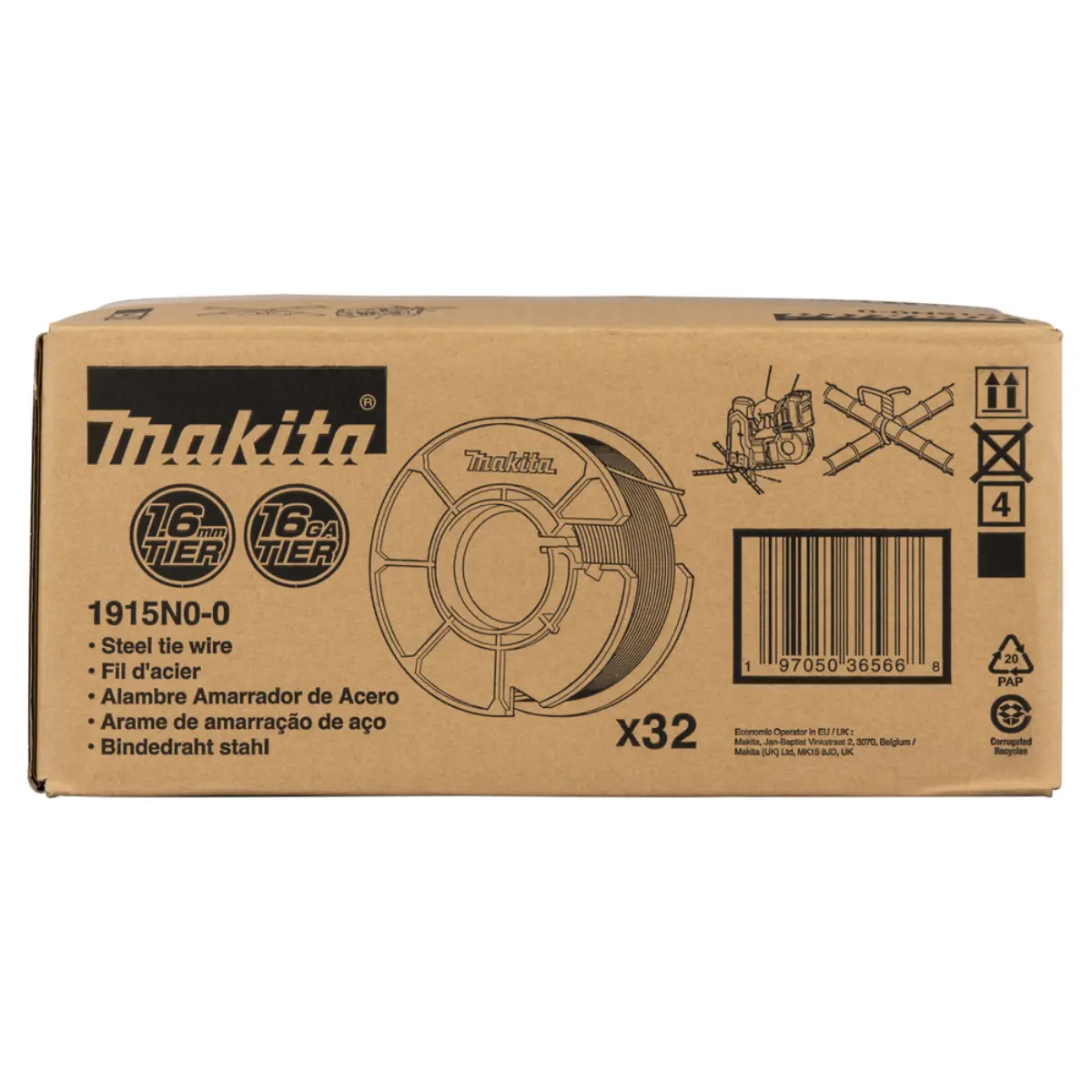 Makita Bindedraht blank 1,6mm 32Stk. - 1915N0-0