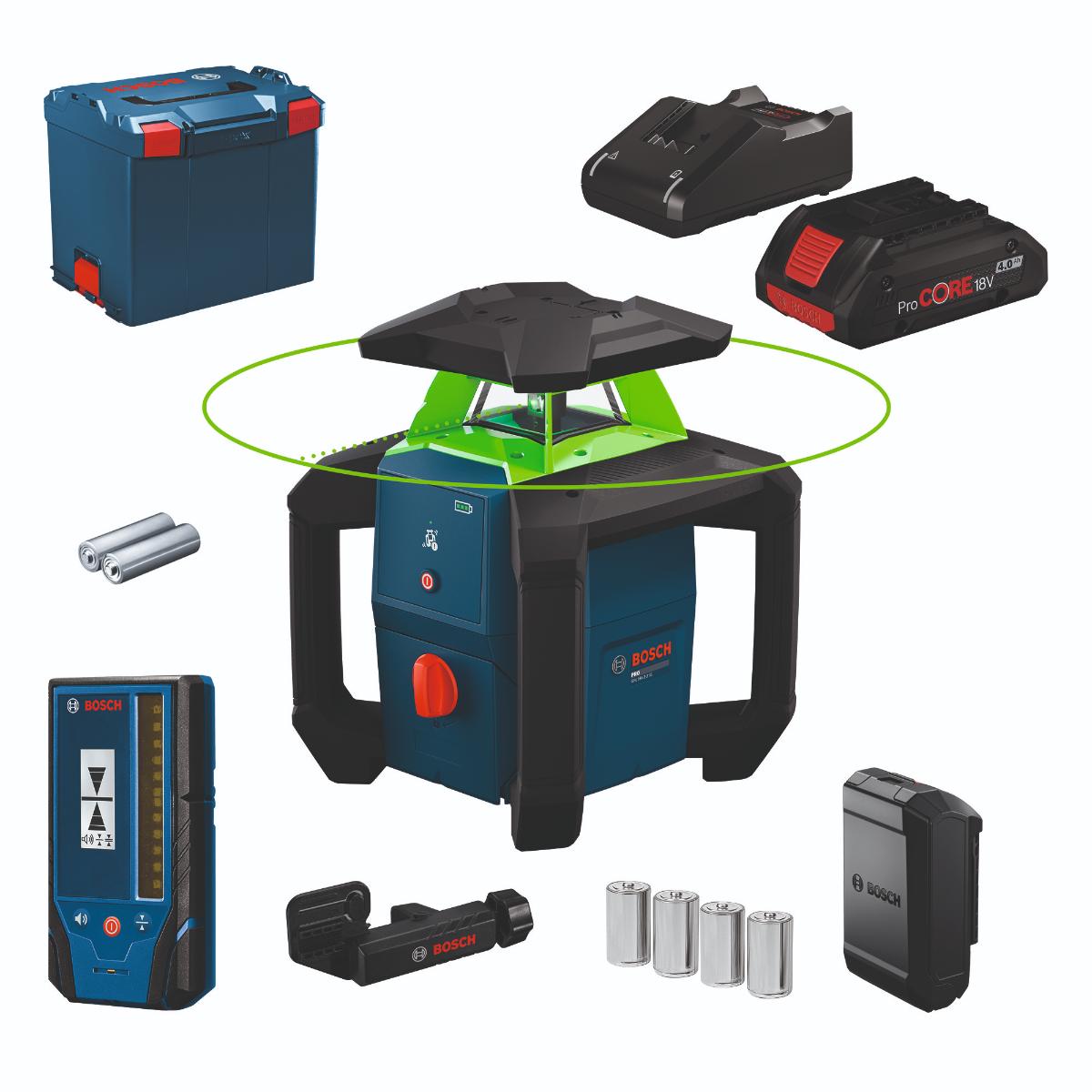 Bosch Rotationslaser GRL18V-3-31G, 1 x Akku ProCORE18V 4.0Ah in L-BOXX