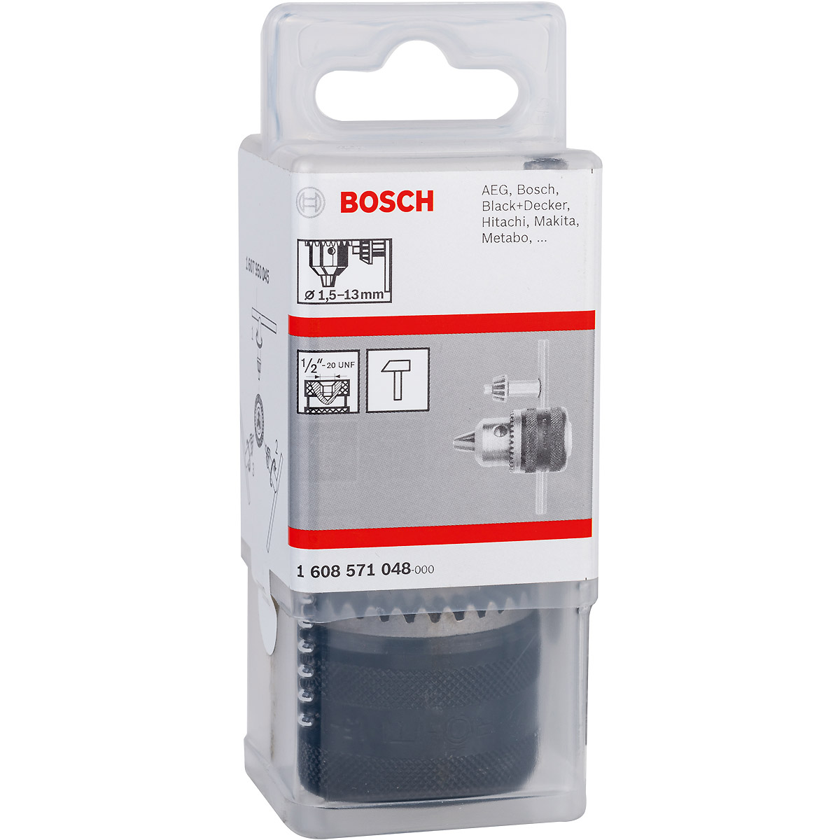 Bosch Zahnkranzbohrfutter bis 13 mm, 1,5 - 13 mm, mit Ersatzschlüssel