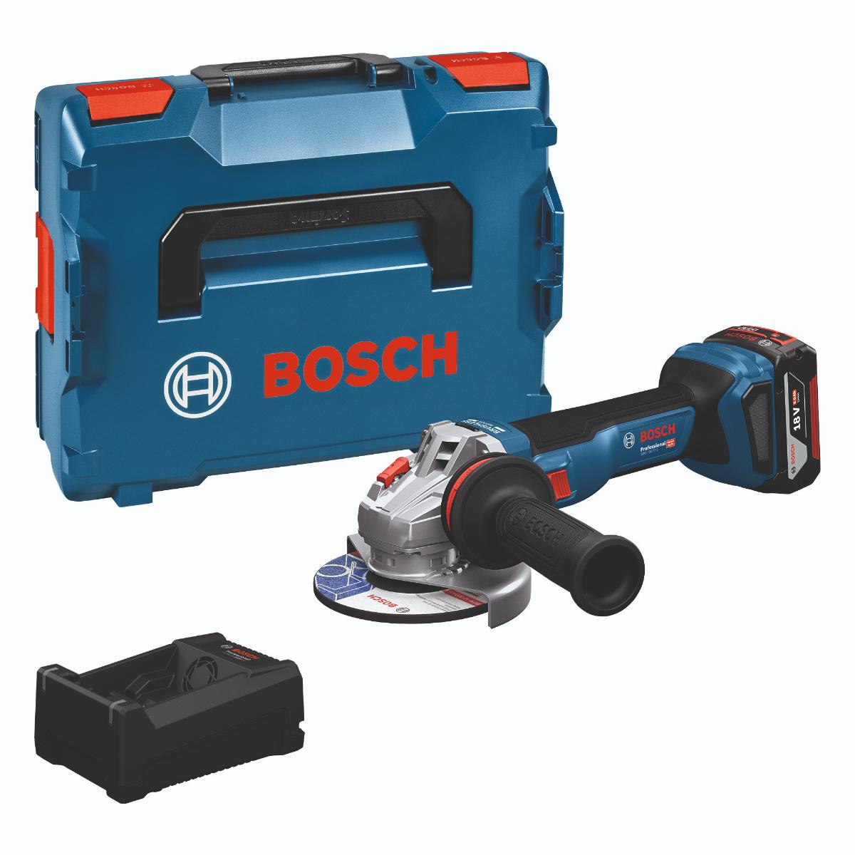 Bosch Akku-Winkelschleifer GWS 18V-11 S, 1x Akku GBA 18V 5.0Ah in L-BOXX