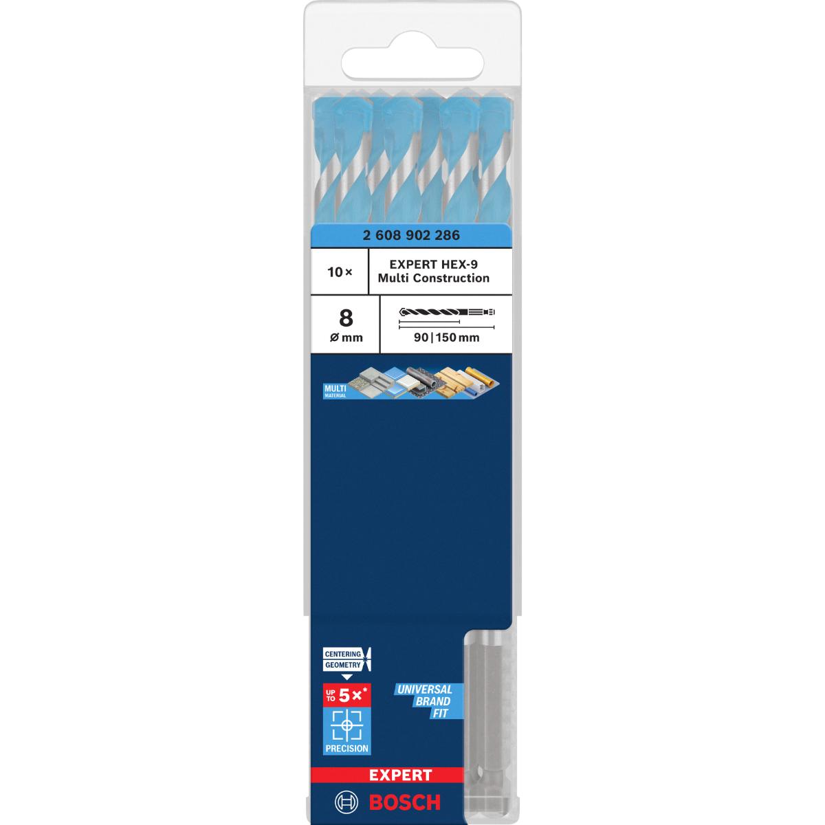 Bosch EXPERT HEX-9 Multi Construction Bohrer, 8 x 90 x 150 mm, 10-Stück