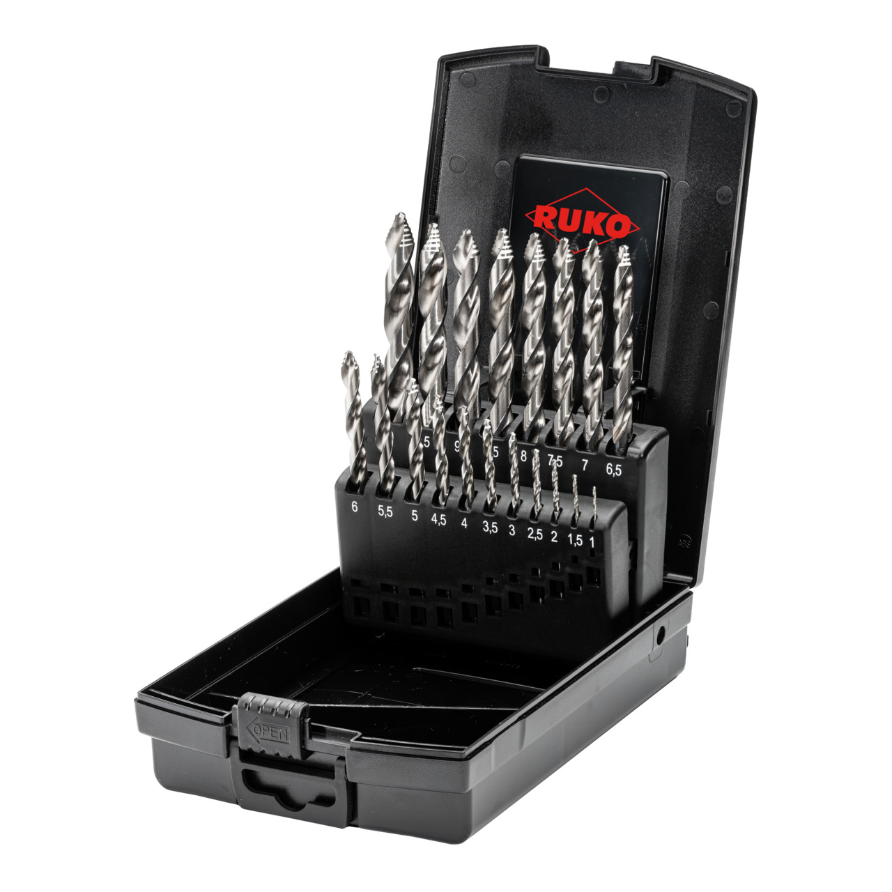 RUKO ULTIMATECUT Spiralbohrer-Satz DIN 338 Typ FLOWSTEP® HSS - 19-tlg.