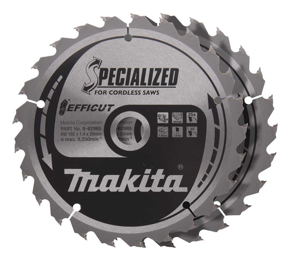 Makita EFFICUT  Sägeblatt 165x1,4x20, 25Z - 2 Stück