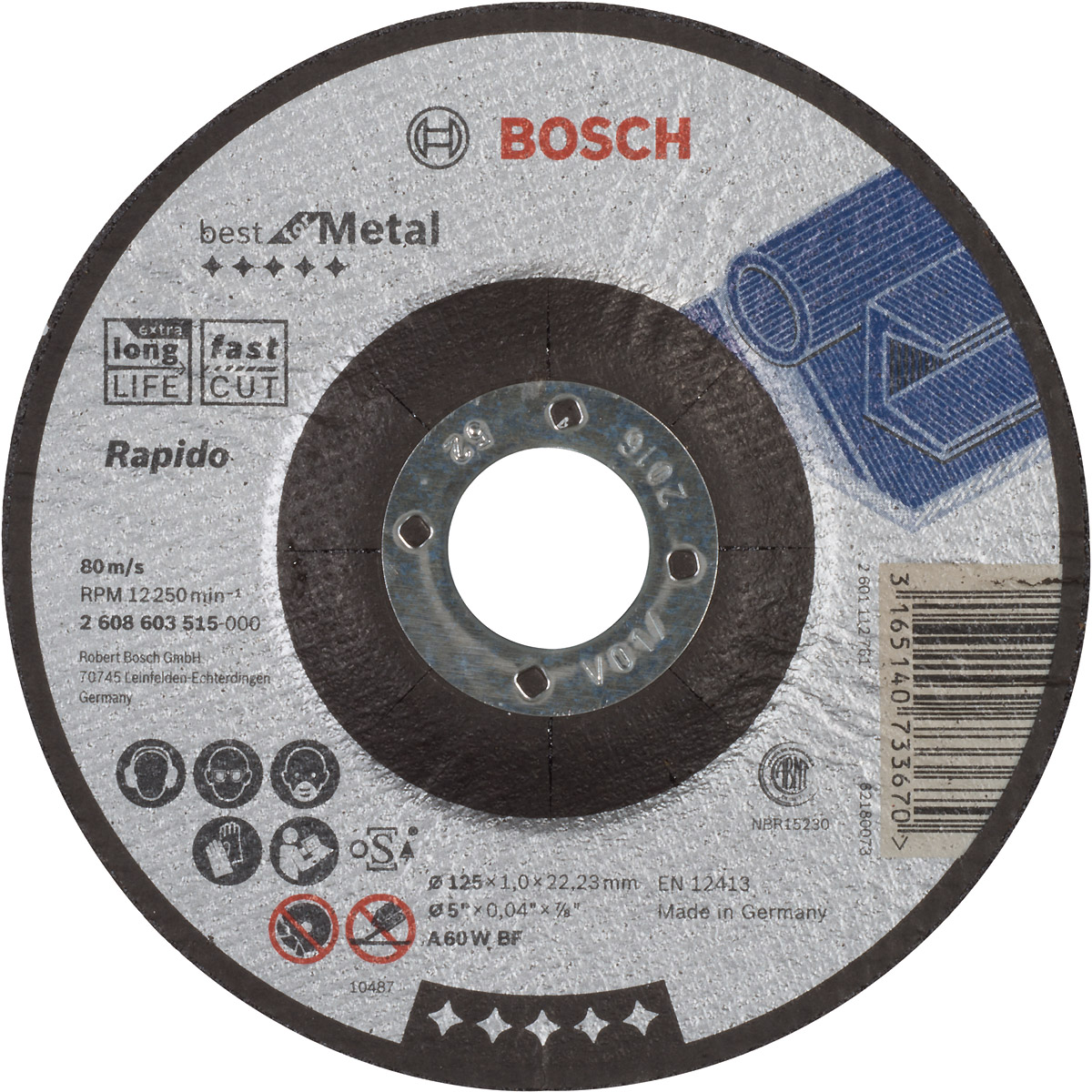 Bosch Trennscheibe gekröpft Best for Metal - Rapido A 60 W BF, 125 mm, 1,0 m