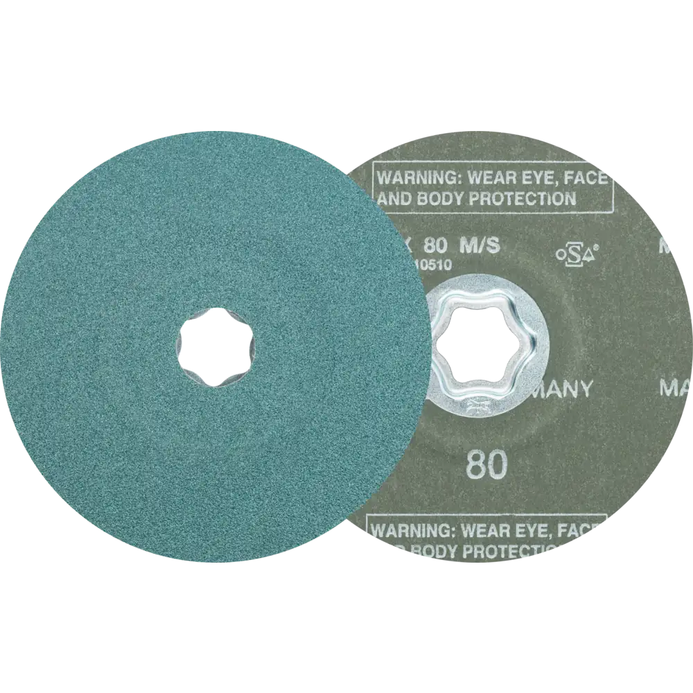 PFERD TOOLS COMBICLICK Zirkon Fiberscheibe für hohen Abtrag auf Stahl