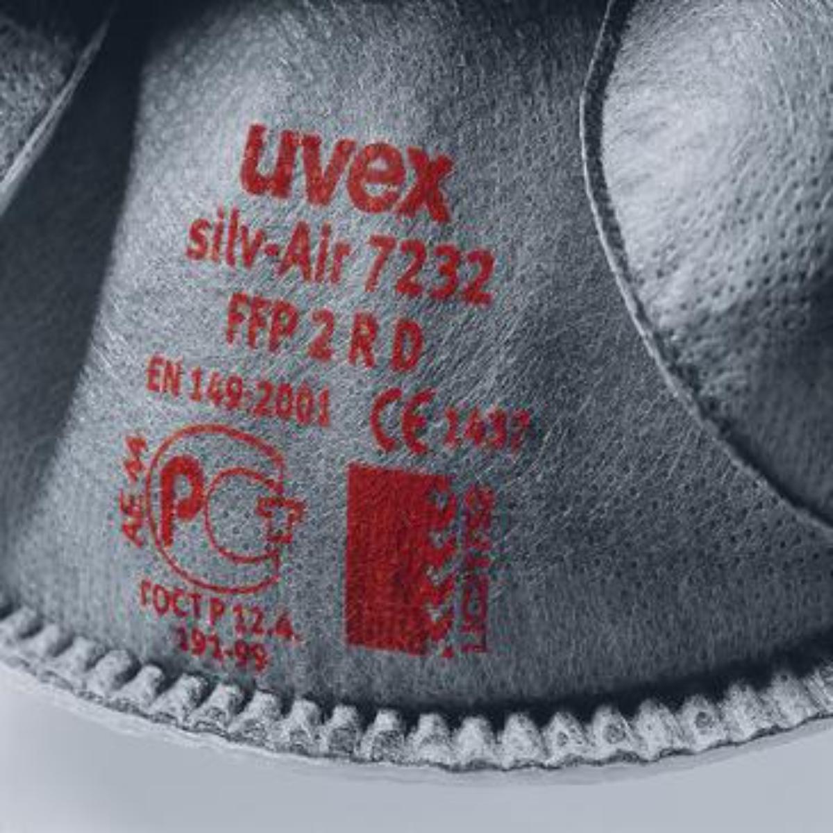 Uvex silv-Air exccel 7232 Atemschutzmaske FFP2 - 3 Stück