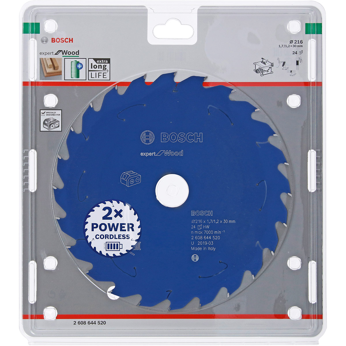 Bosch Akku-Kreissägeblatt Expert for Wood ø 216 mm