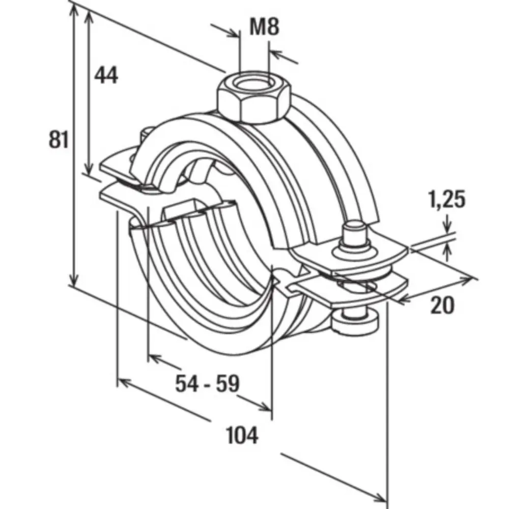 Fischer Silikonrohrschelle FRS H 54-59