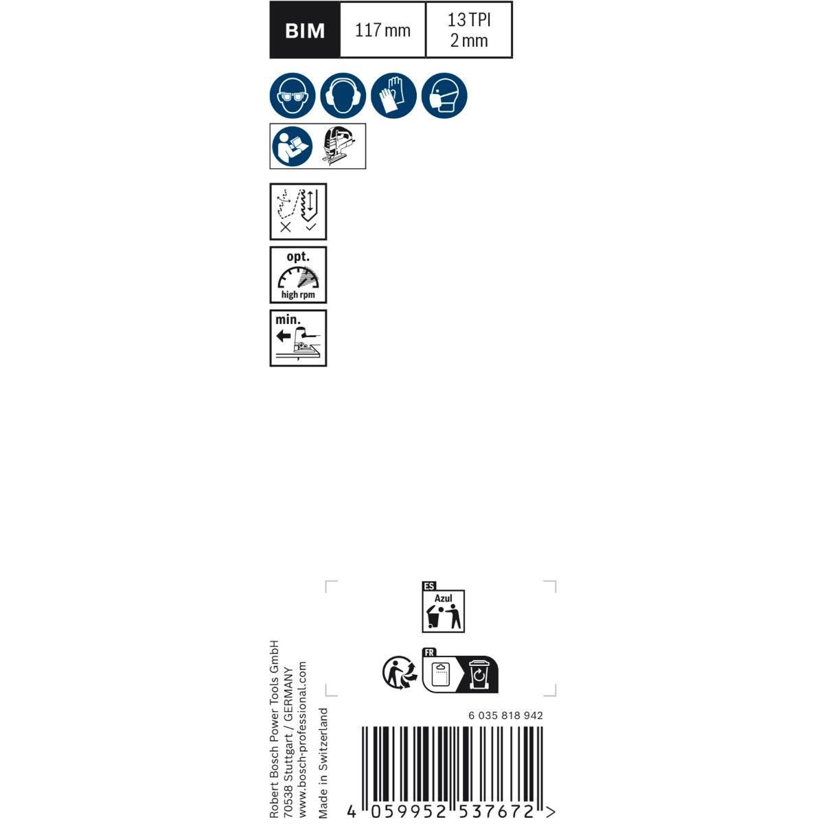 Bosch EXPERT ‘Hardwood 2-side clean’ T 308 BF Stichsägeblatt