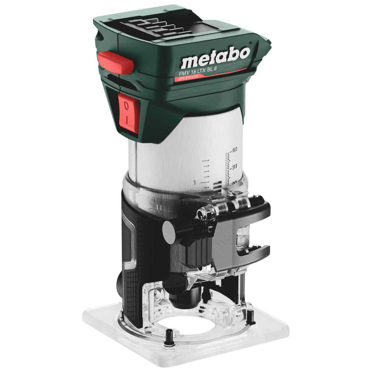 Metabo Akku-Kantenfräse FMV 18 LTX BL 8 - Spannzange 1/4 Zoll, metaBOX 145 L