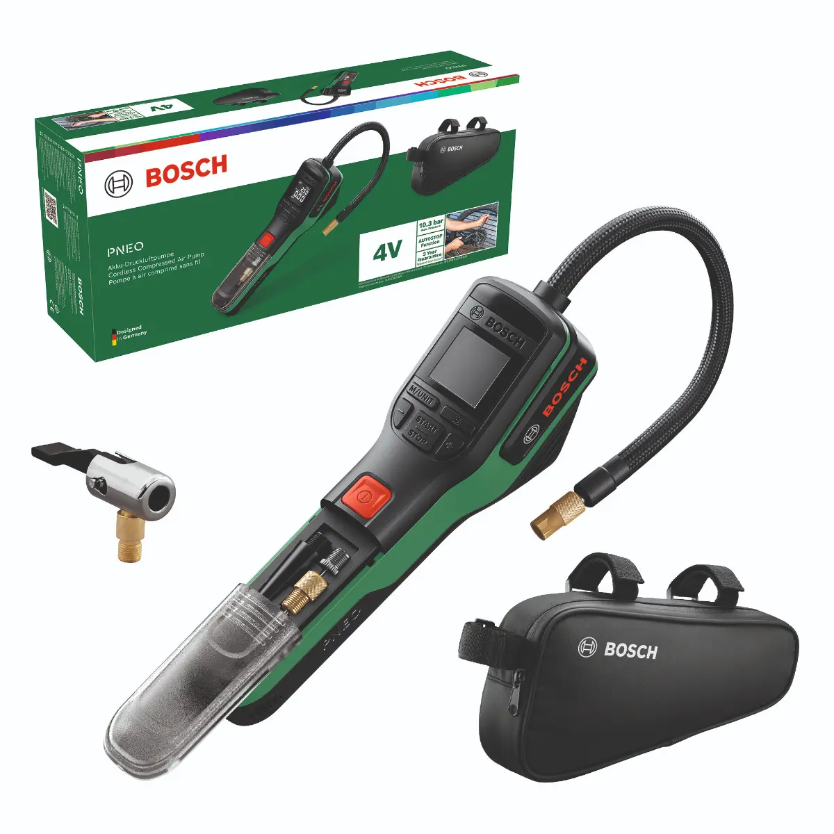 Bosch Akku-Druckluftpumpe PNEO, Fahrradtasche