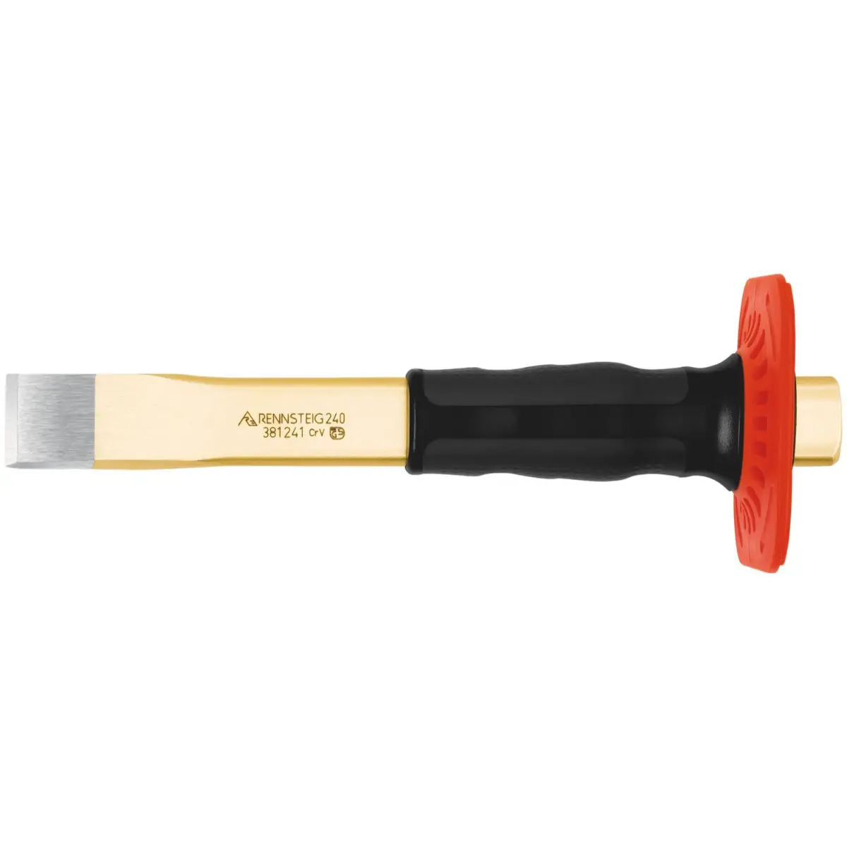 Rennsteig Schlitzmeißel mit Handschutz gebogen 27 x 240 mm, poliert