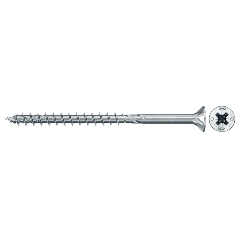 Fischer Spanplattenschraube 4,0x70 PowerFast FPF II CZP BC, Senkkopf, Kreuzschlitz PZ, Teilgewinde