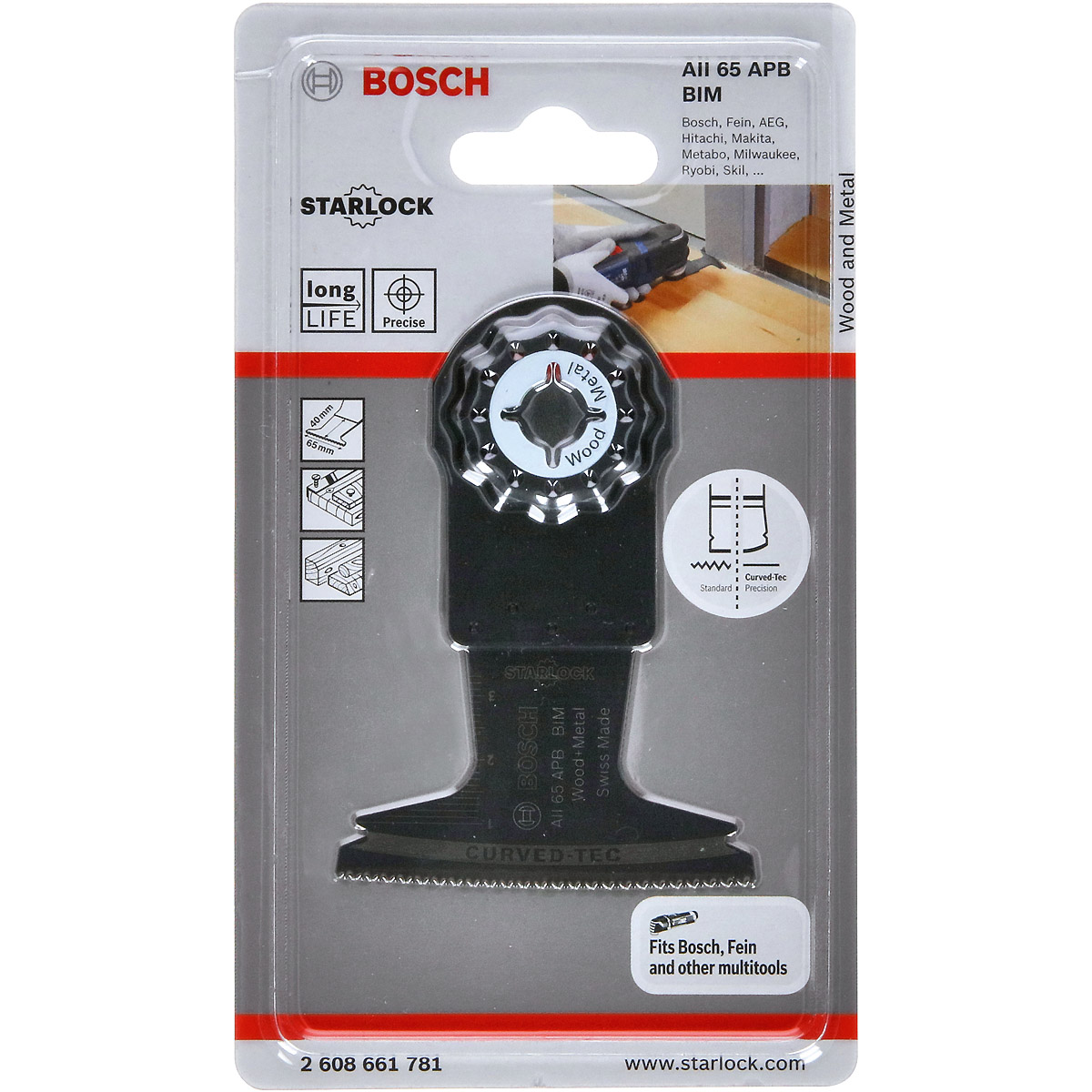 Bosch BIM Tauchsägeblatt AII 65 APB, Wood and Metal, 40 x 65 mm, PAK