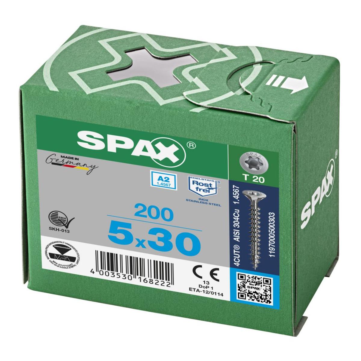 SPAX A2 Senkmultikopf T-Star Plus T20 Vollgewinde, 200 Stück
