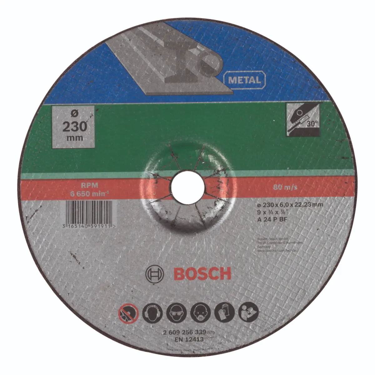 Bosch Schruppscheibe gekröpft, Metall D= 230 mm