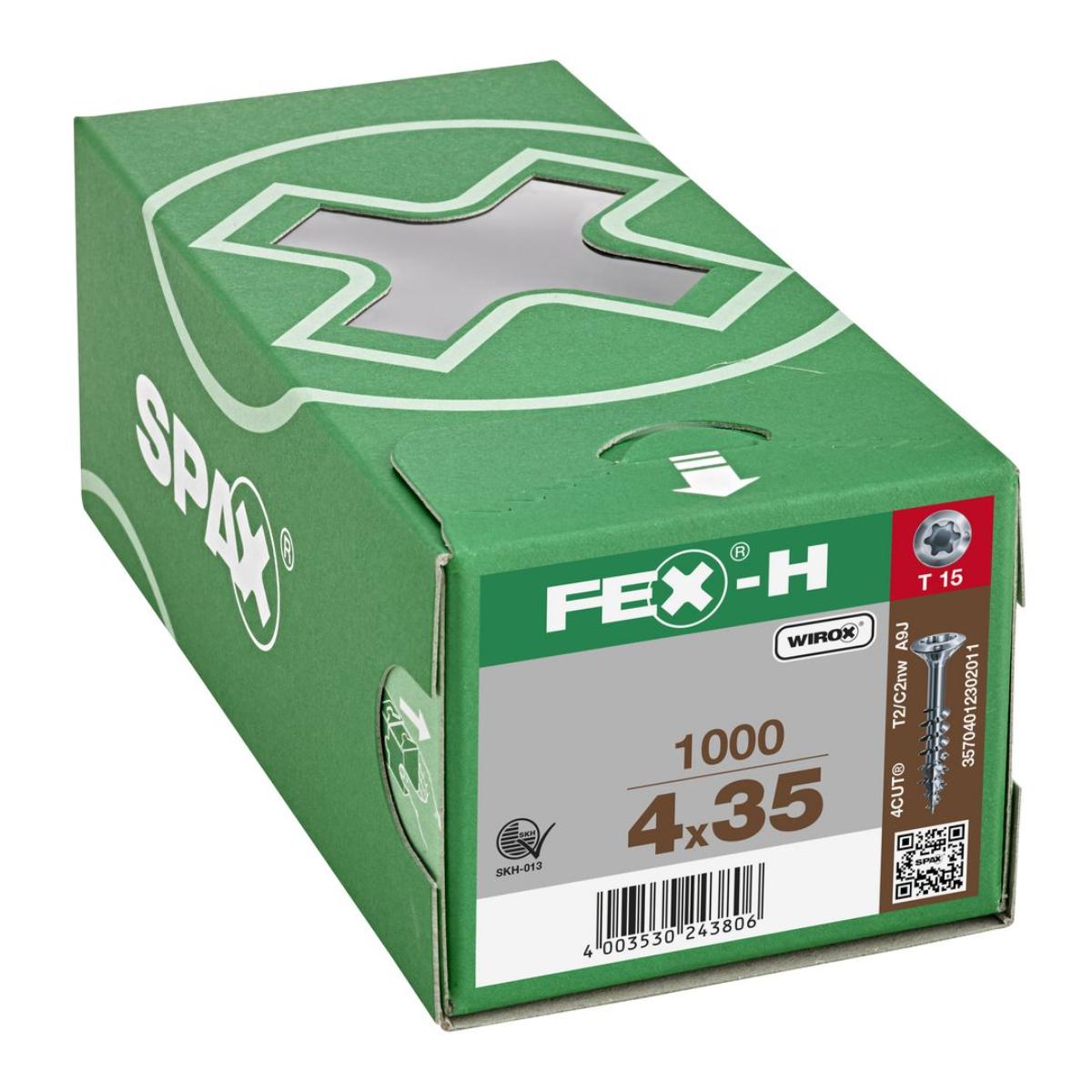 SPAX FEX-H BR T-STAR PLUS T15 TEILGEWINDE WIROX 1000 Stück