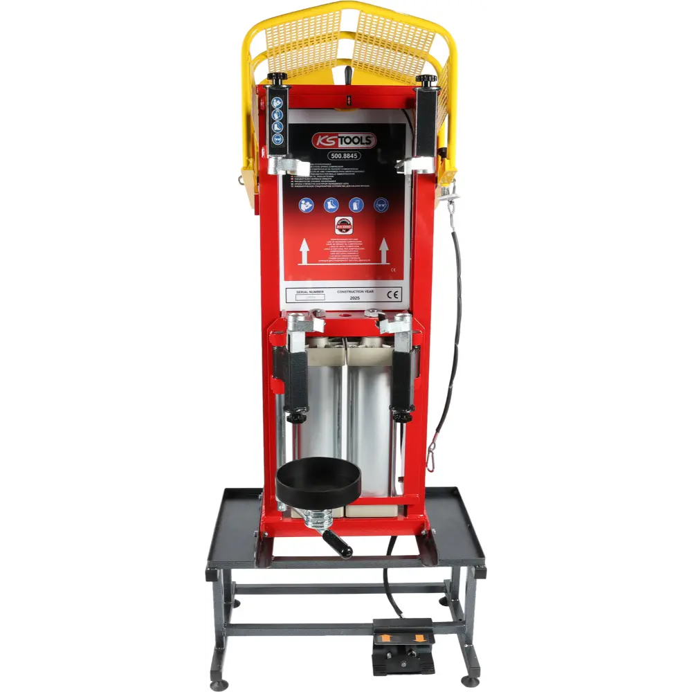 KS TOOLS Druckluft-Stand-Federspanner mit Doppel-Zylinder und Untergestell