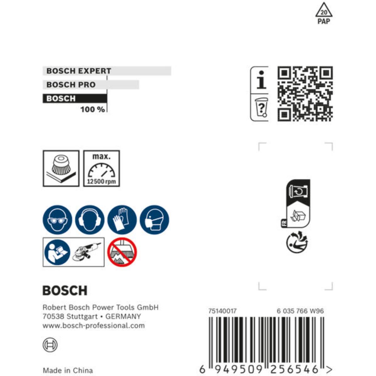Bosch Metal clean Topfbürste, 75 x 0,3 mm,M10, gewellt