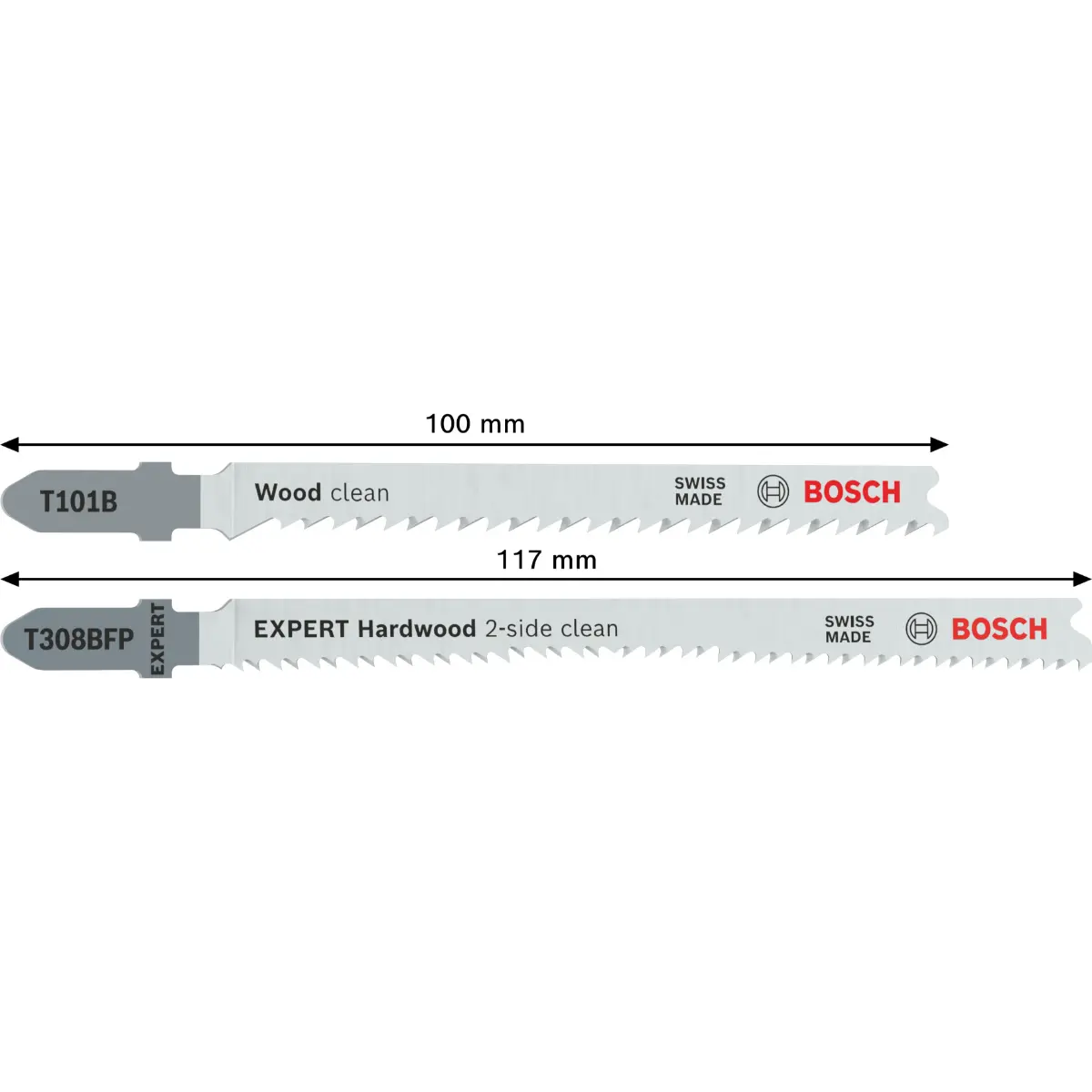 Bosch T101B und EXPERT Hardwood 2-side clean T308BFP StichsägeblätterSet, 26-tlg.