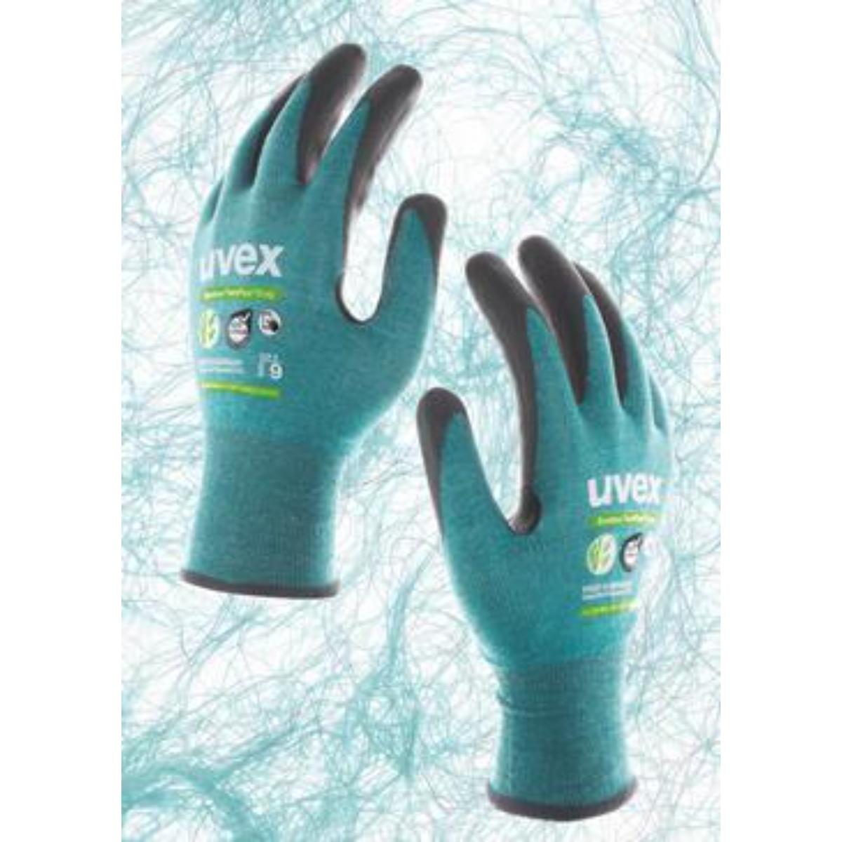 6009006uv Uvex Bamboo TwinFlex D xg Schnittschutzhandschuh (Touchscreen-Eignung) - 10 Paare
