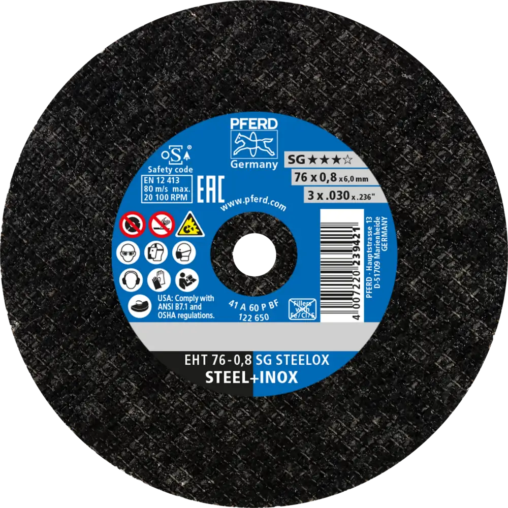 PFERD TOOLS Klein-Trennscheibe EHT gerade Leistungslinie SG STEELOX für Stahl/Edelstahl