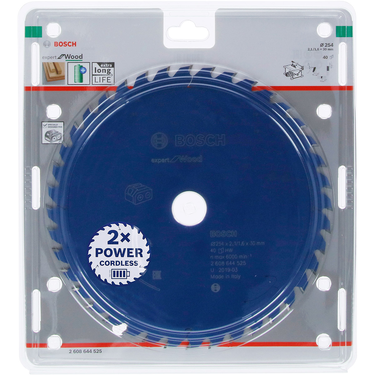 Bosch Akku-Kreissägeblatt Expert for Wood ø 254 mm