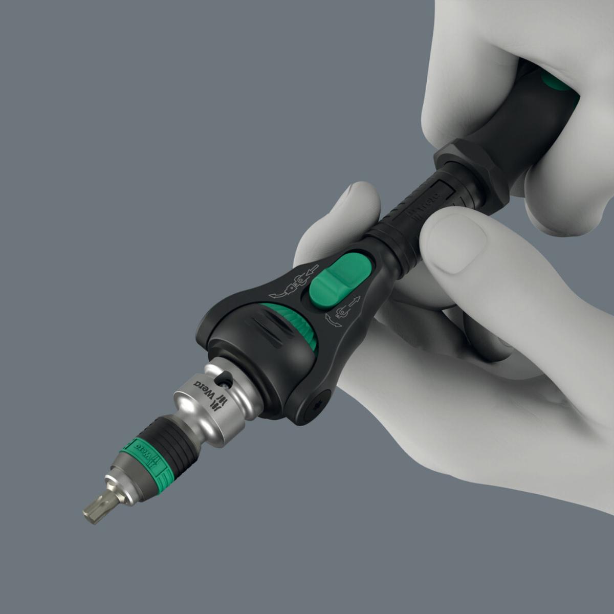 Wera 8000 A Black Edition Zyklop Speed-Knarre mit 1/4 zoll-Antrieb, 1/4 zoll x 152 mm