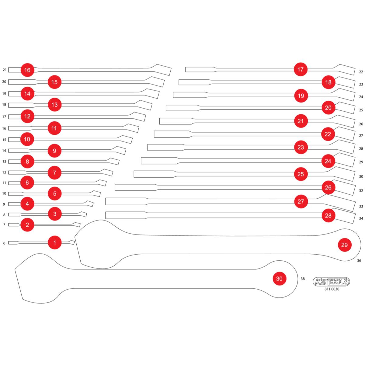 KS Tools Leere Schaumstoffeinlage zu 811.0030