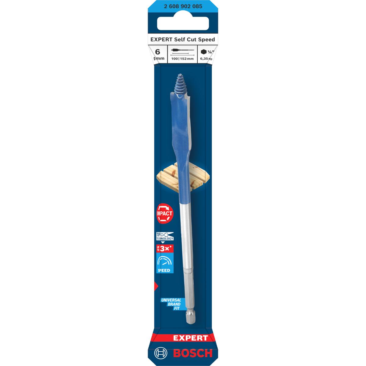 Bosch EXPERT Self Cut Speed Flachfräsbohrer, 6 x 152 mm