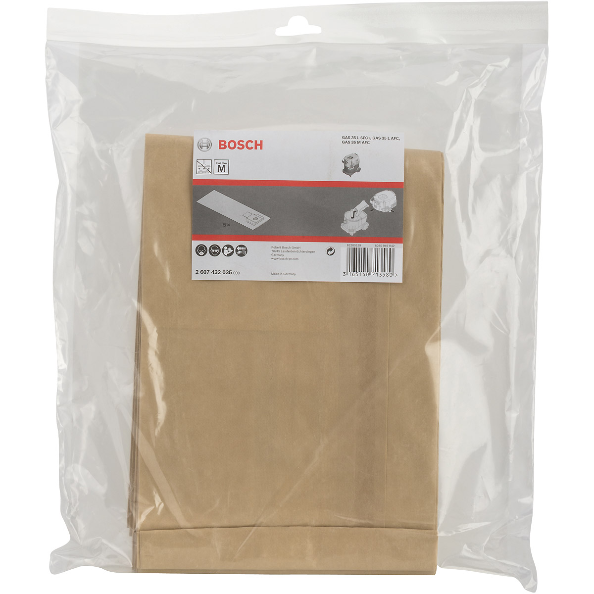 Bosch Papierfilterbeutel, passend zu GAS 35 L AFC, GAS 35 L SFC+, GAS 35 M AFC