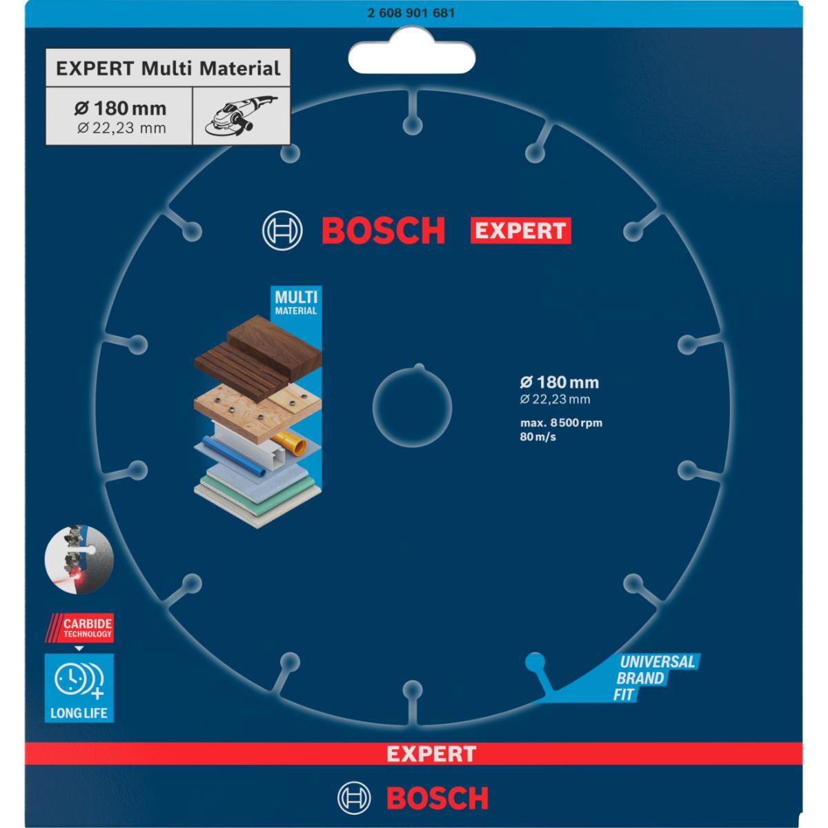 Bosch EXPERT Carbide Multi Wheel Trennscheibe, 180 mm, 22,23 mm