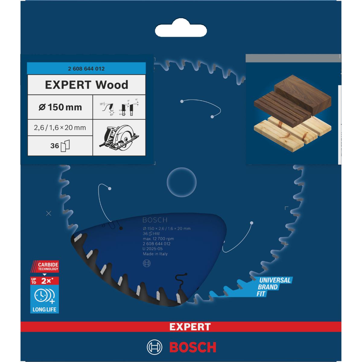 Bosch Kreissägeblatt Expert for Wood ø 150 mm