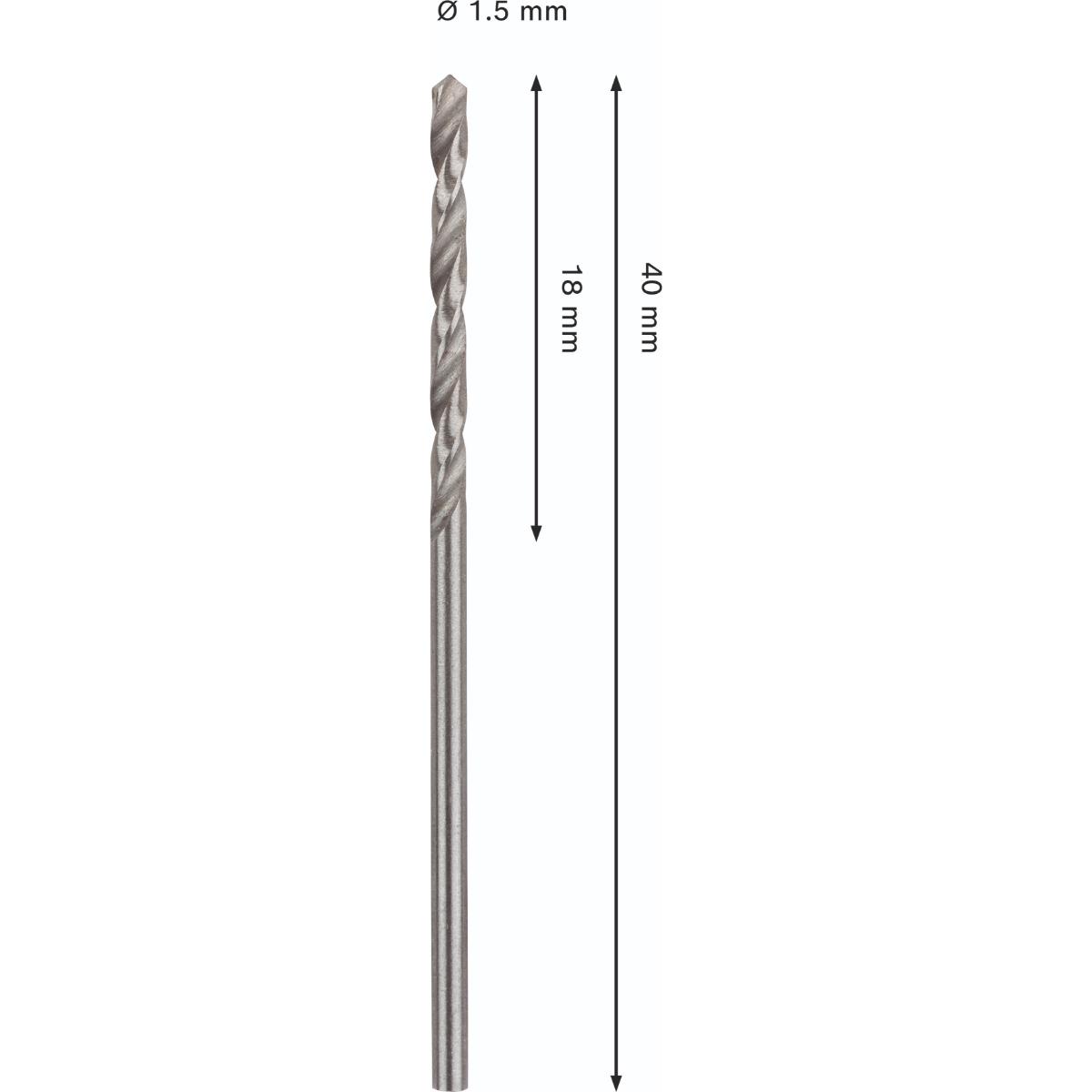 Bosch PRO Metal HSS-G Spiralbohrer, 1,5 x 18 x 40 mm, 2-Stück