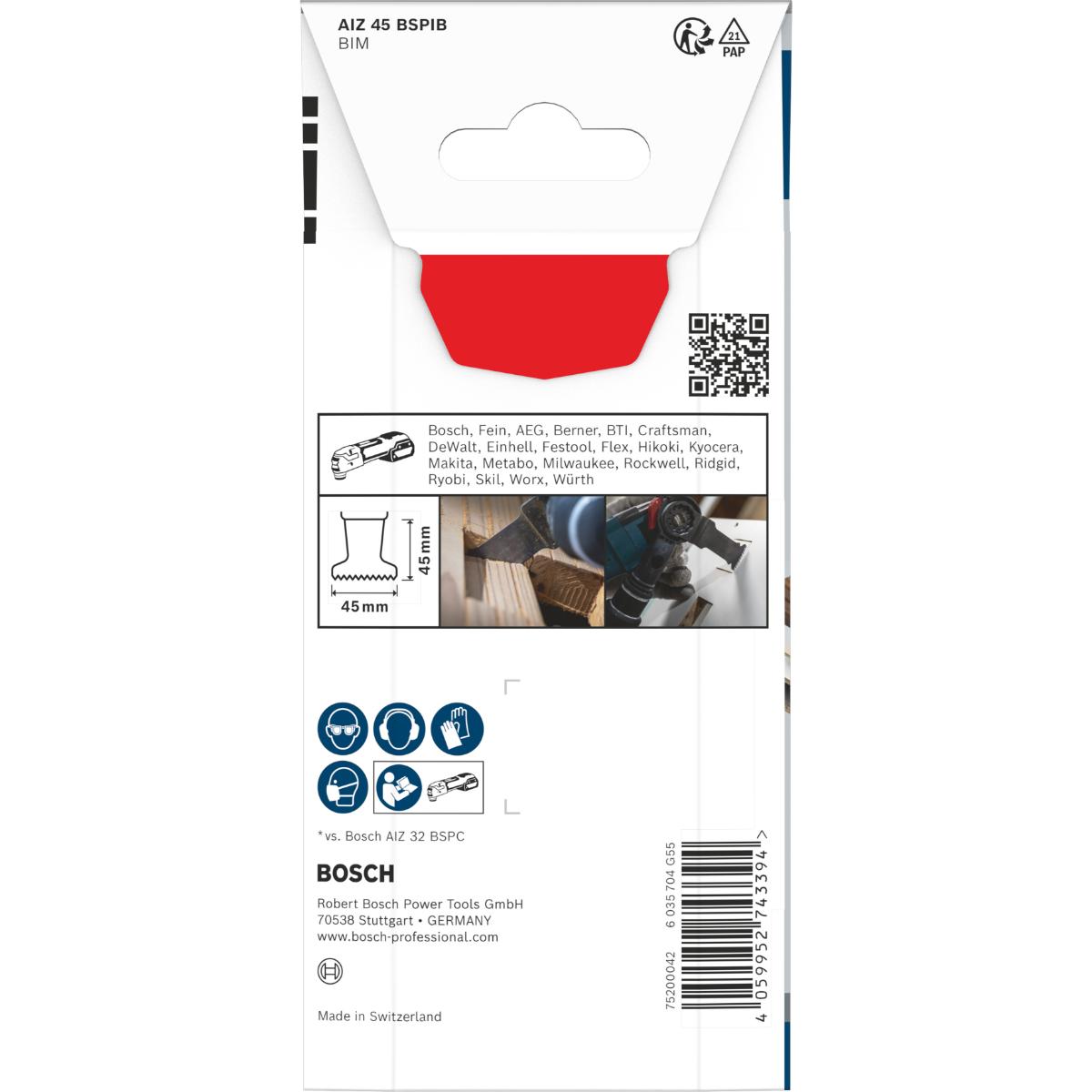 Bosch PRO AIZ 45 BSPIB Tauchsägeblatt, 45 x 45 mm