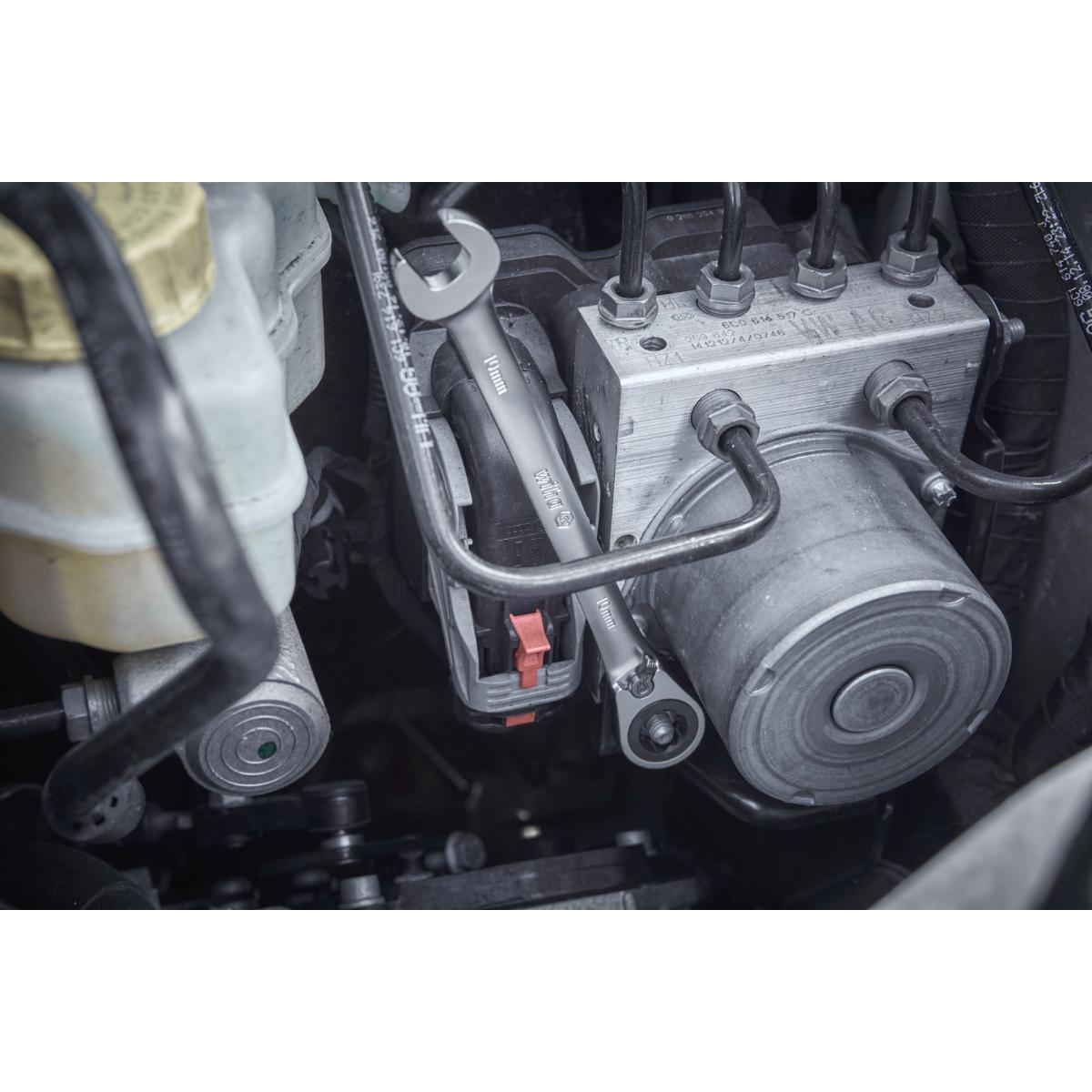 Wiha Ringratschen-Gabelschlüssel Set 12-teilges Set umschaltbar in Halter