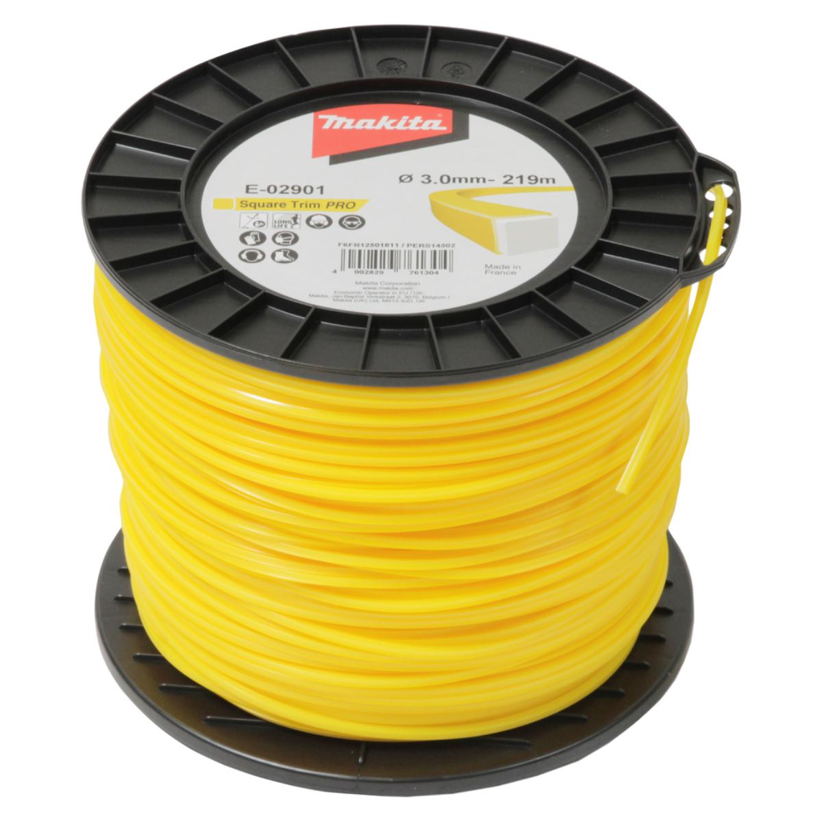 Makita Mähfaden Vierkant Trim PRO, 3,0 mm, 219 m, verstärkt, Longlife Makita Mähfaden Vierkant Trim PRO, 3,0 mm, 219 m, verstärkt, Longlife