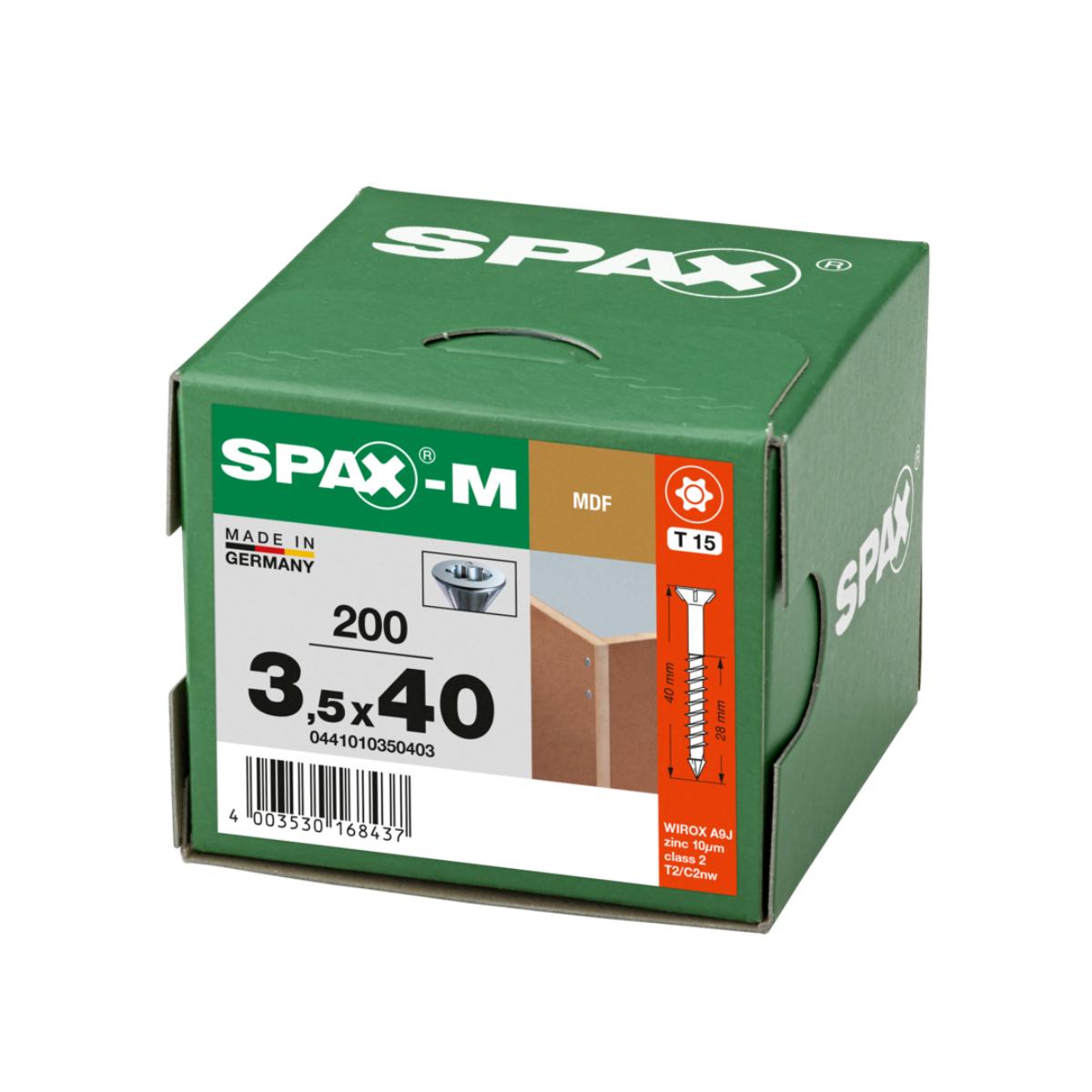 SPAX-M Senkkopf T-Star Plus T15 Teilgewinde Cut WIROX, 200 Stück