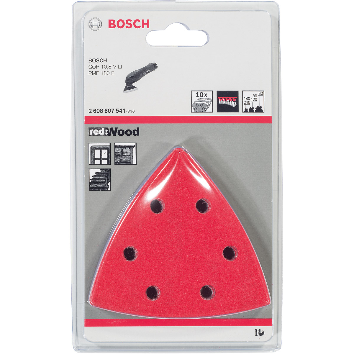 Bosch Schleifblatt-Set für Multi-Cutter, 10-teilig, 93 mm, 60-240