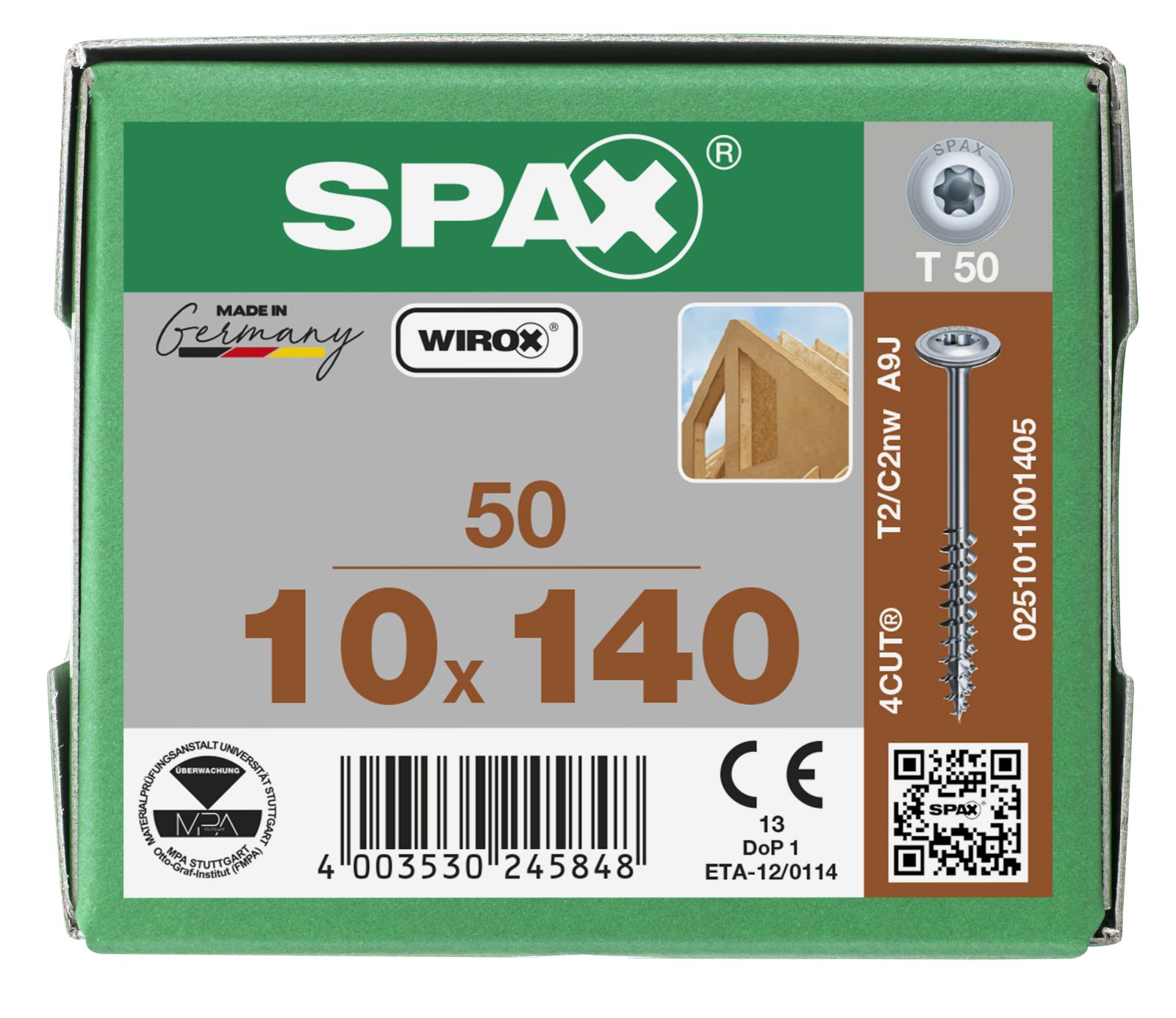 SPAX Tellerkopf T-Star T50 Teilgewinde WIROX, 50 Stück