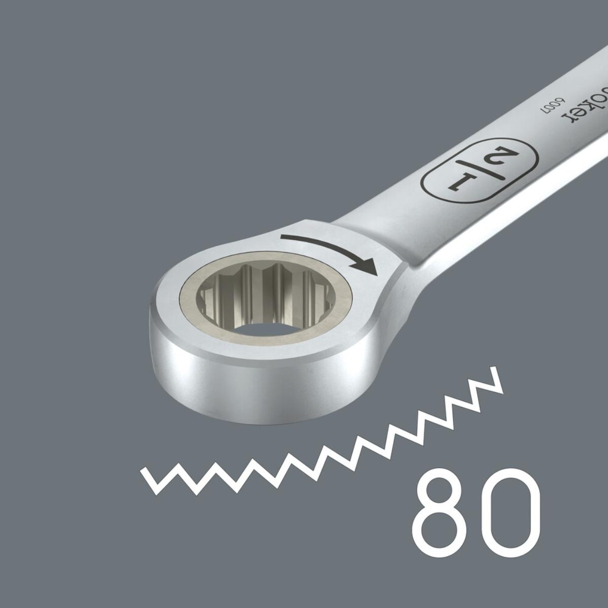 Wera 6007 Joker Imperial 8-stelliges Set Maul-Ringratschenschlüssel-Satz, zöllig