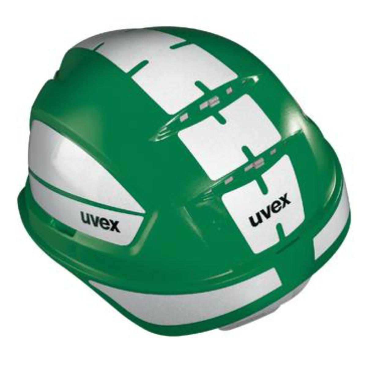 uvex pheos B-S-WR Schutzhelm grün mit Reflexset L
