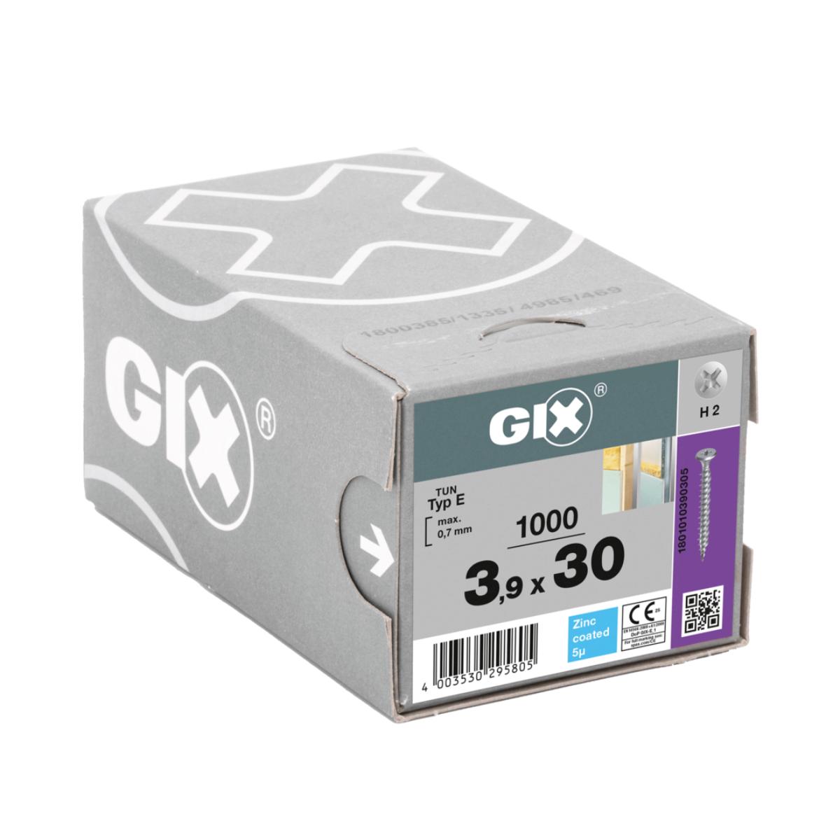 SPAX Trockenbauschraube GIX-E für Metall und Holz 3,9 x 30 mm Trompetenkopf 1000 Stück