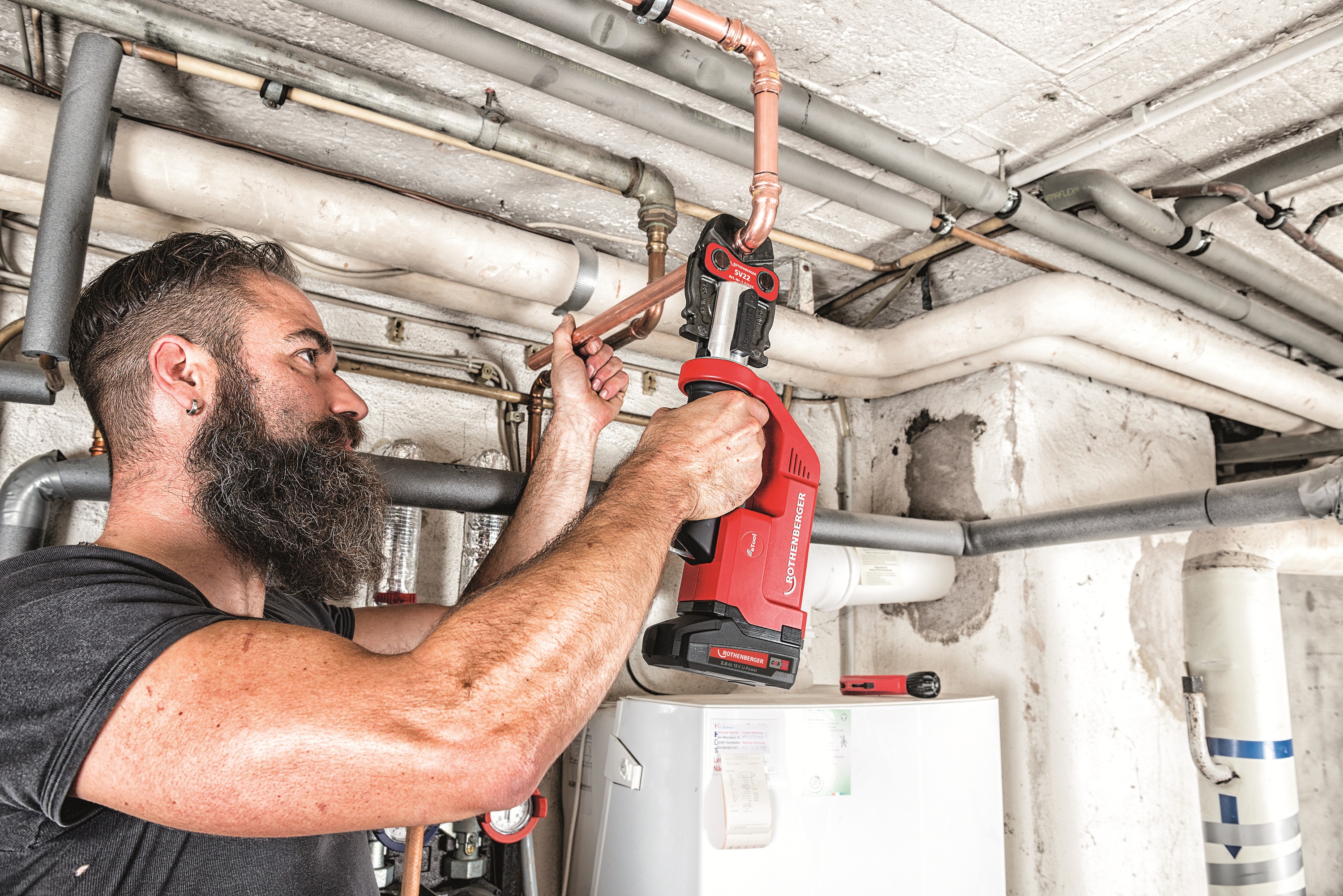 Rothenberger ROMAX COMPACT TT EU im ROCASE mit 2x2Ah Akku, Ladegerät EU